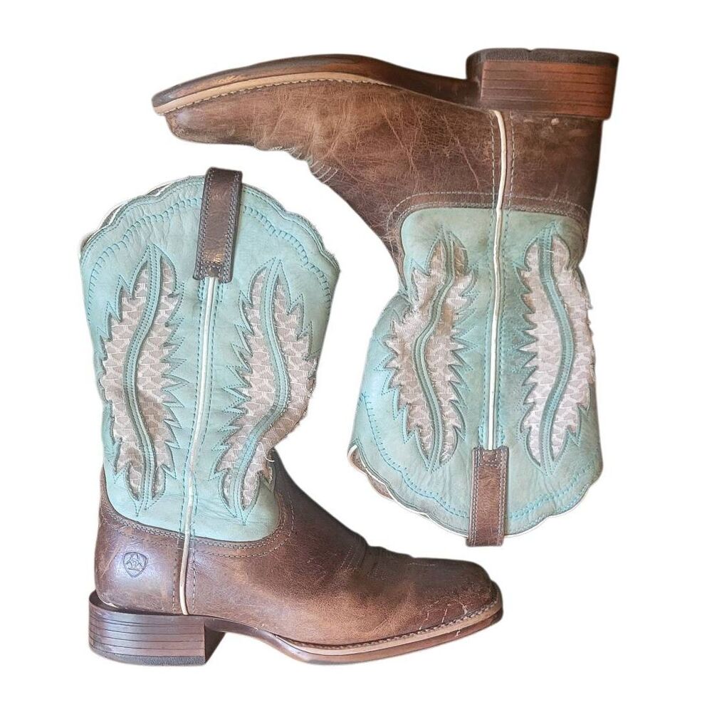 Ariat Boots Women's 7 Brown Solana VentTek Western Mesh Cutout Cowgirl Country
